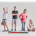 Modern multiplayer child character 3d model