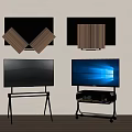 Modern TV Designs with Wooden Wall Mount Tripod and Wheeled Storage Stands