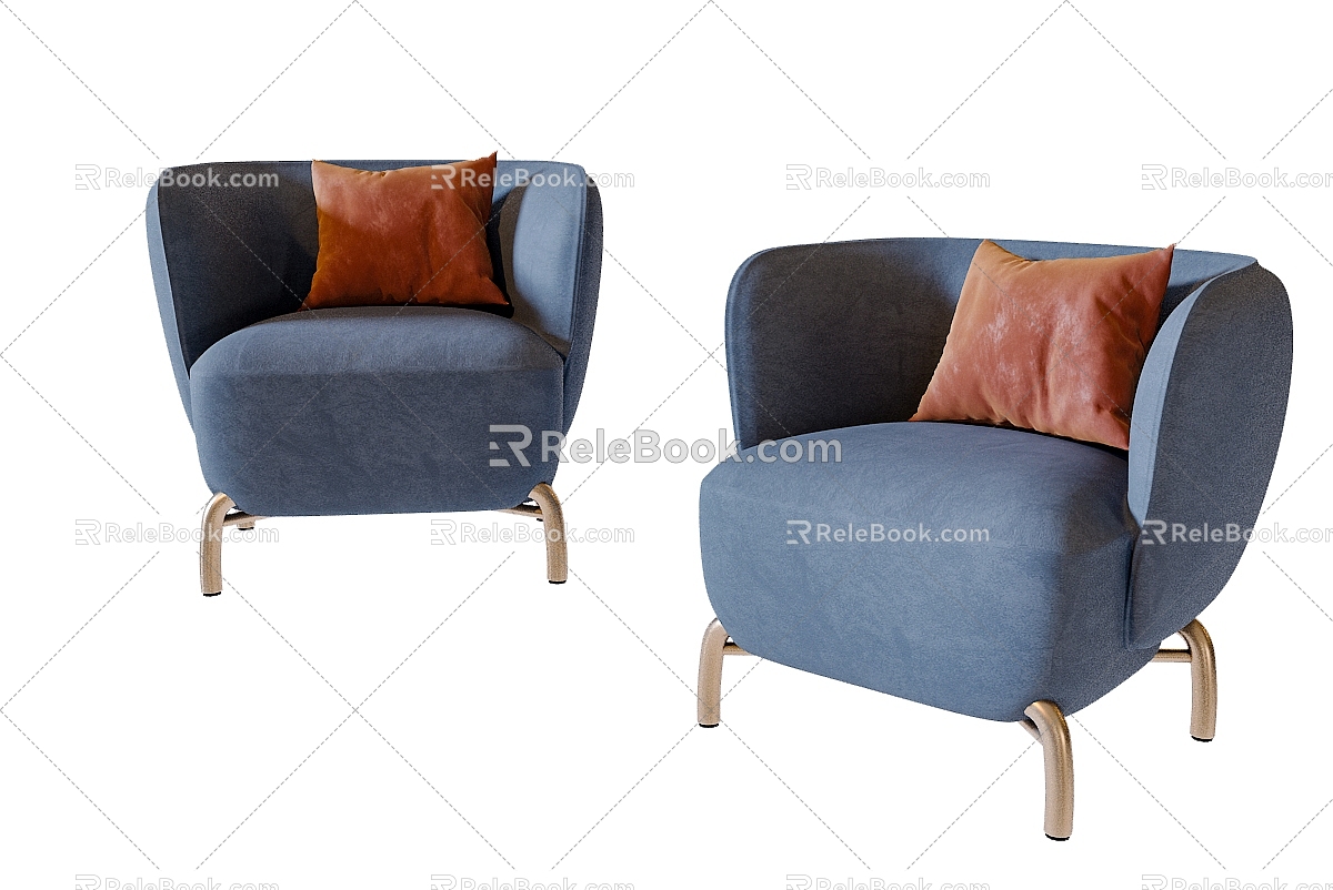 Modern Minimalist Single Sofa Simple Single Sofa Casual Sofa 3d model