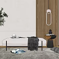 modern bed end stool sofa stool 3d model