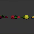 Assorted Colorful Fruits Including Lemon Orange Berries And Avocado On Gray Background With Reflections