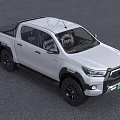 Toyota White Pickup Truck With Black Wheels And Front Grille Design