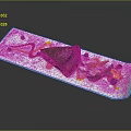 Delicious Caramel Cake Slice Served On White Plate With Colorful Sauce And Fresh Blueberries