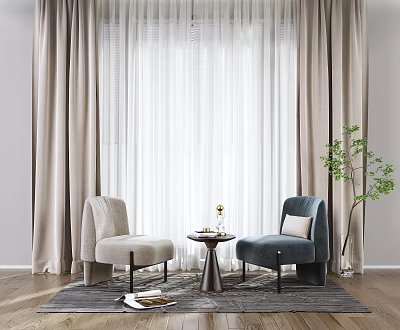 Modern leisure sofa combination single leisure chair 3d model