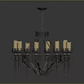 Vintage Chandelier With Multiple Candle Shaped Lights And Metal Frame Design
