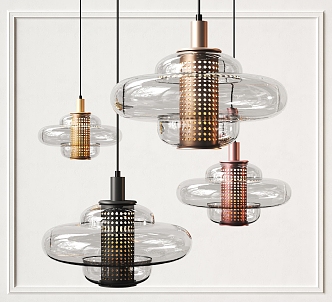 Metal chandelier 3d model