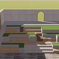 Modern Tree Pits Design With Terraced Steps Lush Green Plants And People Gathering