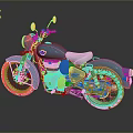 Elegant Teal Retro Motorcycle With Chrome Accents And Classic Spoke Wheels