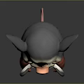 Cute Fantasy Creature 3D Character Design With Large Ears Curved Tusks And Fluffy Fur