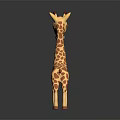 Cute Giraffe Game and Movie Character with Yellow Brown Spots Long Neck and Pink Nose