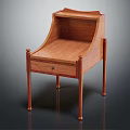 Classic Wooden Nightstand With Single Drawer And Elegant Carved Slim Legs Design