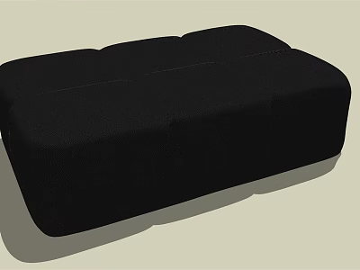 Modern Black Fabric Sofa Bench With Simple Design For Living Room 3d model