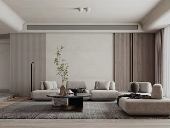 Modern Living Room Living Room Sofa Set Decorations Background 3d model