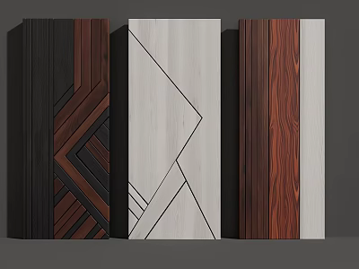 Three-dimensional wall decoration combination 3d model