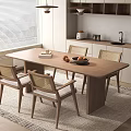 Middle-style dining tables and chairs 3d model