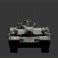 Modern Military Battle Tank With Camouflage Paint Main Gun Turret And Tracks