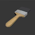Wooden Handle Paint Brush With Black Bristles And Metal Ferrule