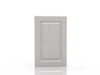 White Flush Door with Wood Grain Texture for Modern Kitchen Cabinetry 3d model