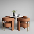 Modern Table and Chair Combination Simple Negotiation Table and Chair Combination 3d model
