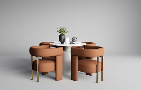 Modern Table and Chair Combination Simple Negotiation Table and Chair Combination 3d model