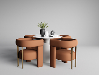 Modern Table and Chair Combination Simple Negotiation Table and Chair Combination 3d model