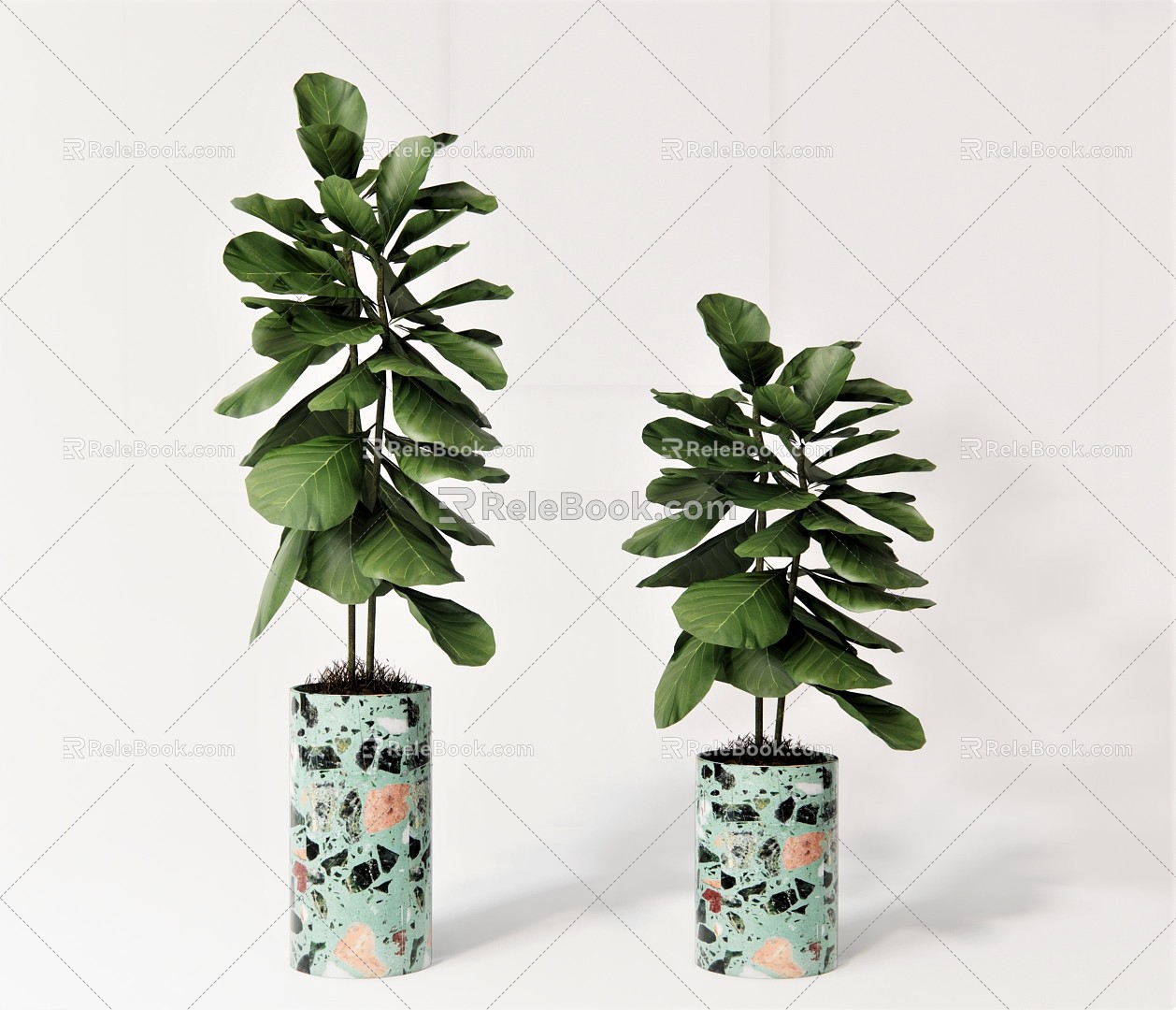 Modern potted plant flowerpot plant green plant ornaments tropical plant green leaf 3d model