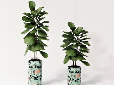 Modern potted plant flowerpot plant green plant ornaments tropical plant green leaf model