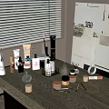 Neatly Arranged Perfume And Cosmetics Display With Bottles Jars Tubes And Scented Items