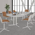 Modern Conference Table and Chair Conference Table and Chair Combination 3d model