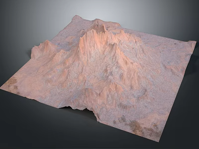 Scenic Mountain Terrain With Sandy Brown Ridges And Natural Landforms 3d model