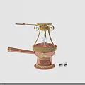 Vintage Copper Medical Device With Gold Accents Heating Element And Small White Component