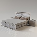 New Chinese-style solid wood bed 3d model