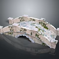 Decorative Stone Arch Bridge With Moss Covered Surface And Classic Design 3d model