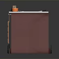 Red Mobile Food Cart With White Top Various Food Items And Red Wheels