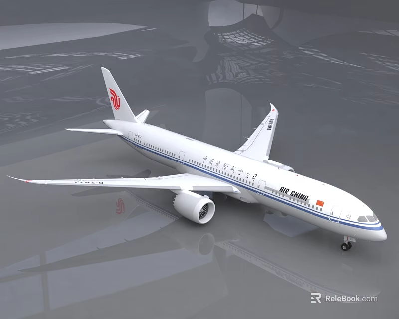 Air China Passenger Jet Features White Fuselage And Red Emblem 3d model 