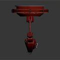 Red Mechanical Arm Equipment With Circular Platform And Robotic Components