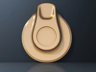 Modern Golden Wall Lamp Design With Smooth Metallic Surface And Circular Elements 3d model