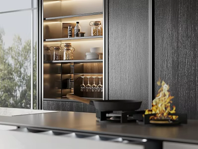 Open kitchen Modern kitchen 3d model