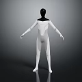 White and Gray Full Body Fitted Bodysuit with Sleek Design on Black Mannequin