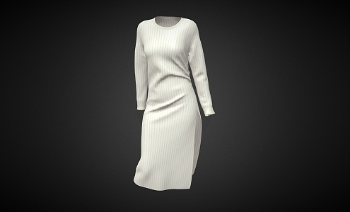 Modern Long Sweater Long Dress Skirt 3d model