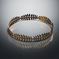Exquisite Golden Leaf Shaped Circular Jewelry Design With Intricate Decorative Details
