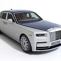 Luxury Silver Sedan With Dark Blue Roof Chrome Grille And Multi Spoke Wheels