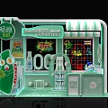 Changyi Lactic Acid Bacteria Drink Promotion Booth With Green Design Neon Lights And Spin Wheel