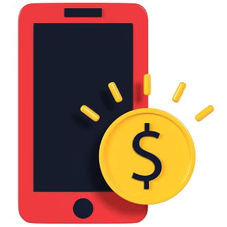 Modern Gold Coin Mobile Phone Cartoon Gold Coin 3d model