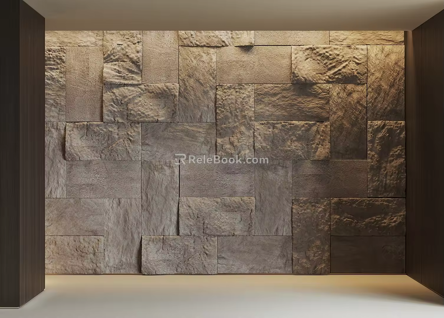 Modern rock background wall 3d model