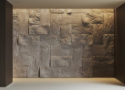 Modern rock background wall 3d model