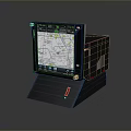 Advanced Digital Display Device Featuring Map Interface On Black Stand Design 3d model