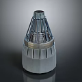Detailed Aerospace Rocket Engine Component 3D Model With Metallic Structure Design