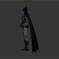Batman 3D Model Featuring Gray Suit Black Cape And Yellow Utility Belt Standing Pose