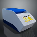Modern White and Blue Device with Blue Top Cover Display Screen Yellow Green Interface